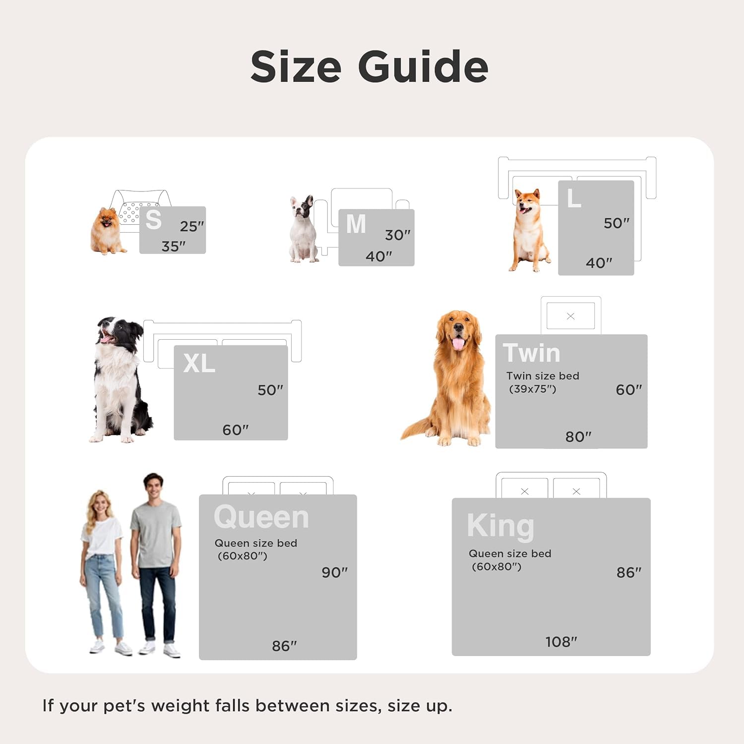 Bedsure comparación de tamaño junto a una silla para escala clara