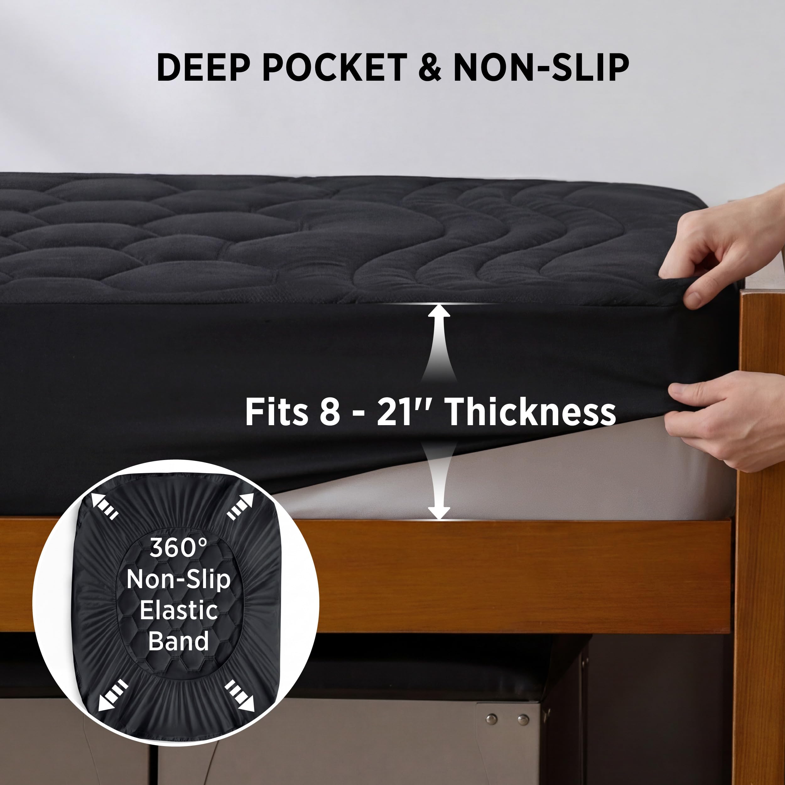 Bedsure comparación de escala con cinta métrica indicando las dimensiones 39x80 pulgadas