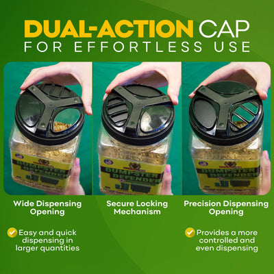 BEEST dual-action cap detail for wide or controlled application