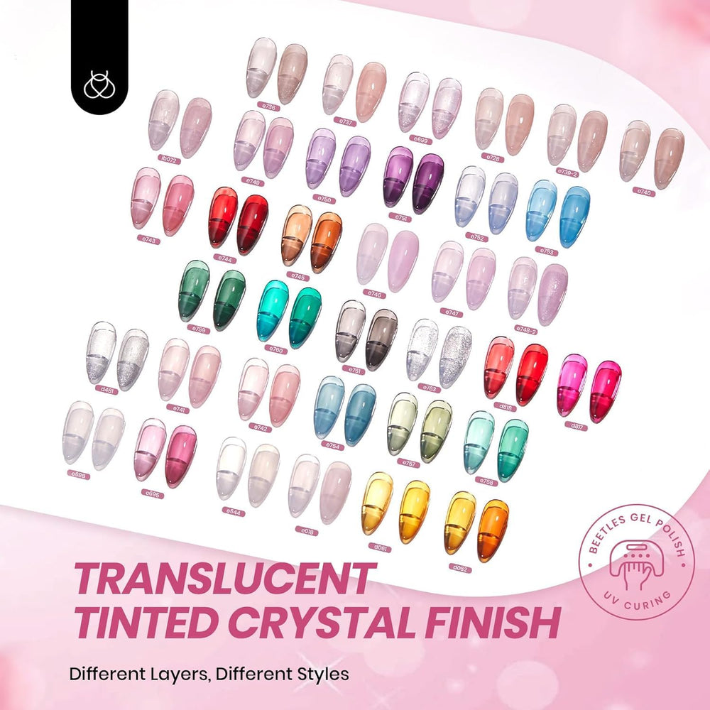 Beetles colores dispuestos en abanico para elegir tonos y combinaciones