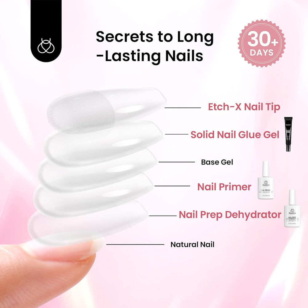 Beetles Gel Polish kit contents laid out for clear at-home use
