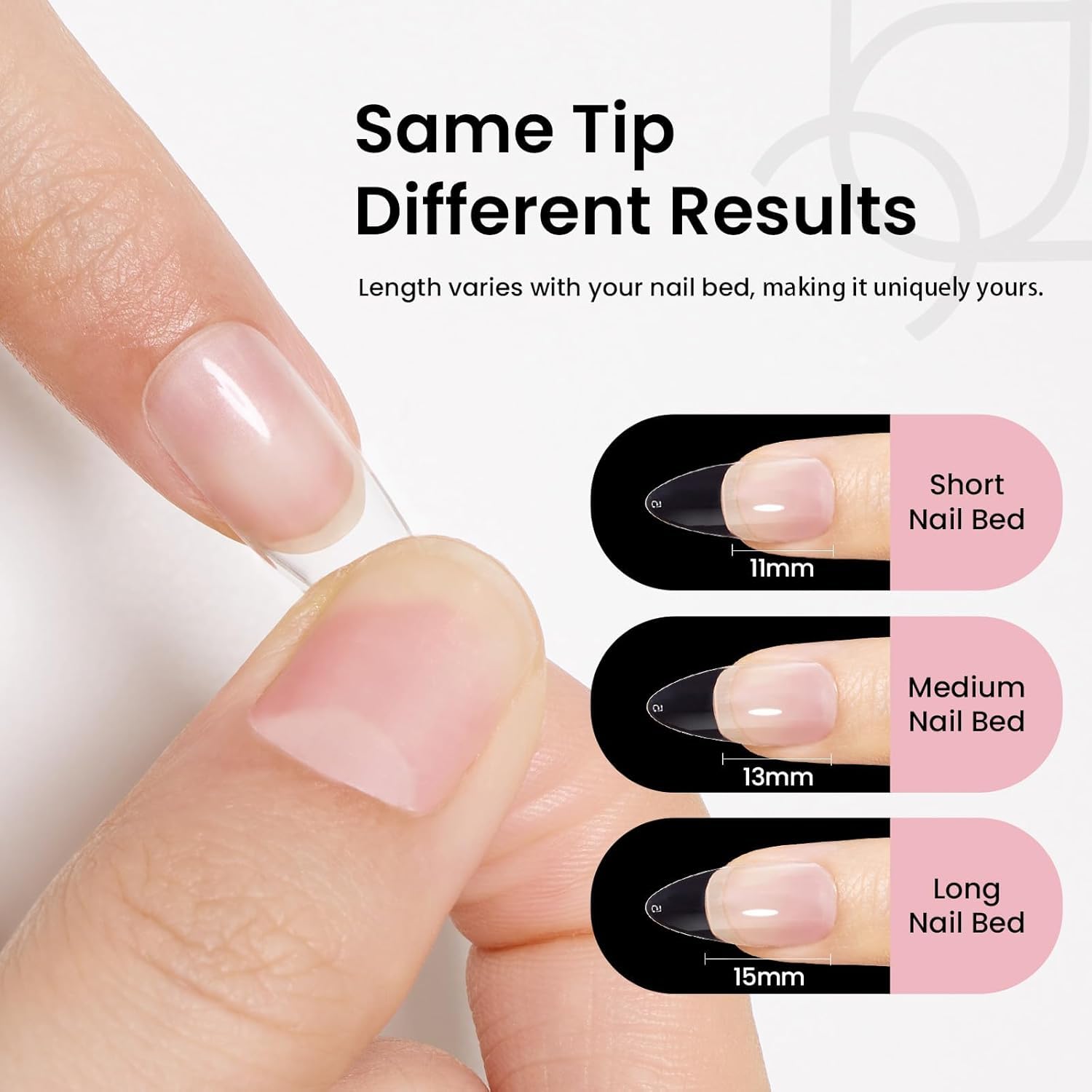 Beetles Gel Polish finished medium almond nails showcasing durable shine