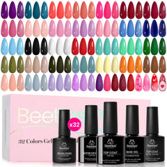 beetles set frontal mostrando 32 colores y botellas, gran variedad práctica