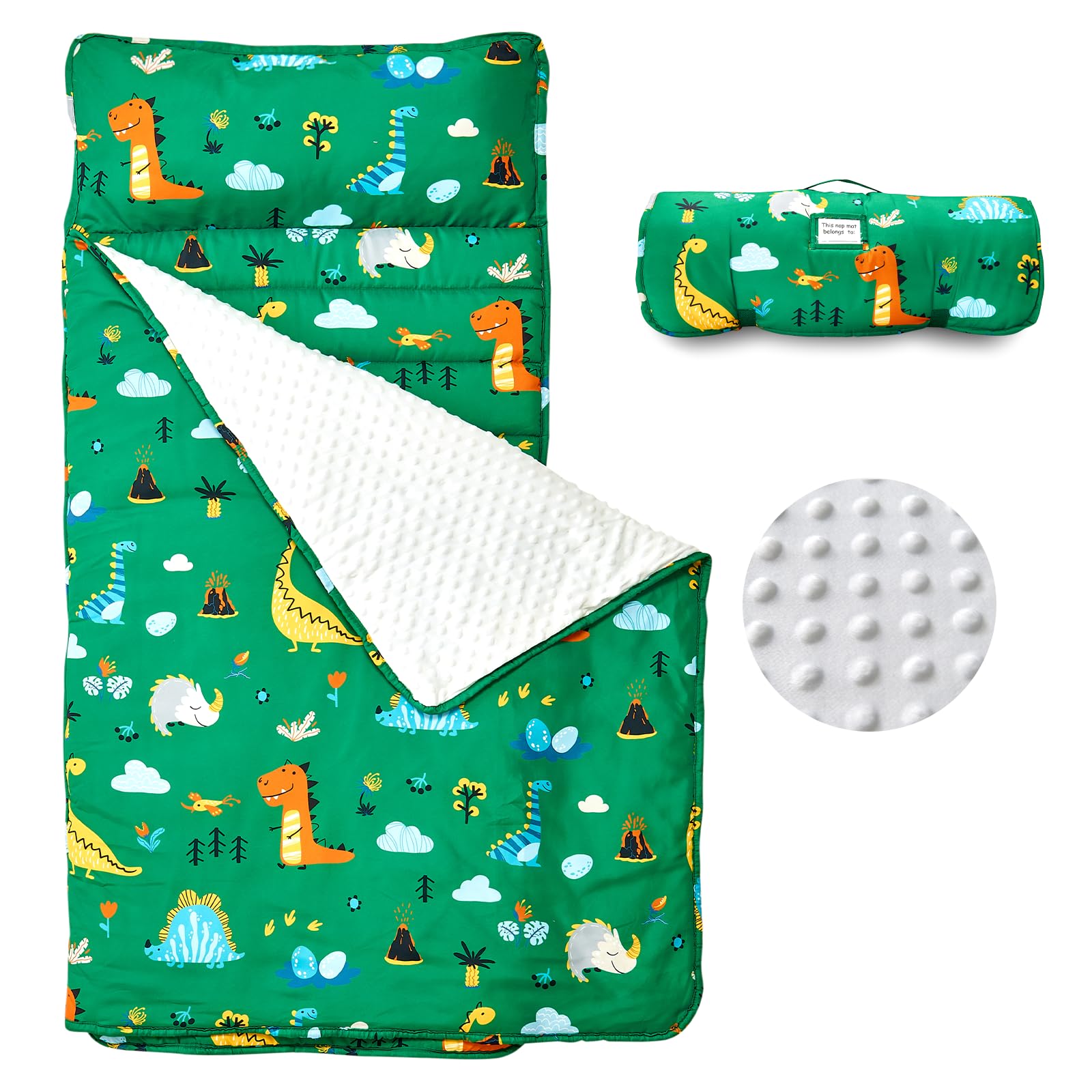 beeweed colchoneta frontal con estampado dinosaurios para siestas cómodas