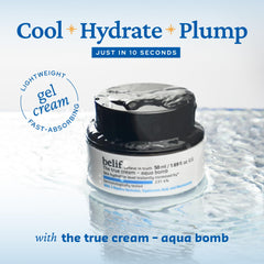 belif open jar with smooth gel visible, demonstrating easy scoop and absorbency