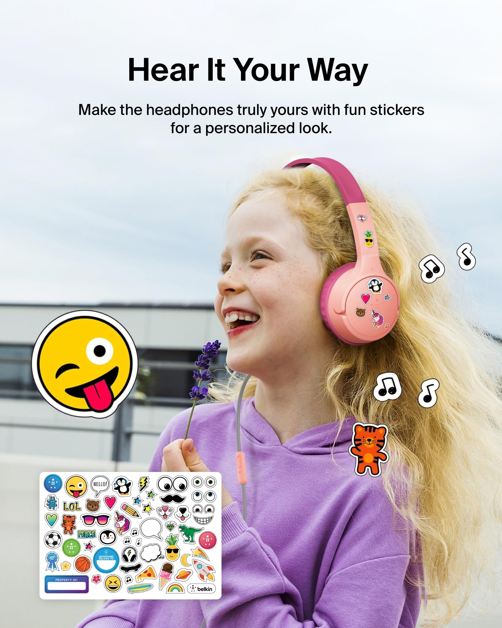 Belkin empaque con pegatinas, personalización y accesorios incluidos