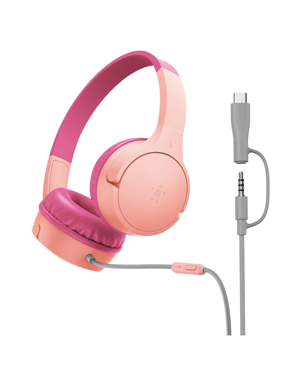 Belkin vista frontal de auriculares infantiles, diseño cómodo y seguro
