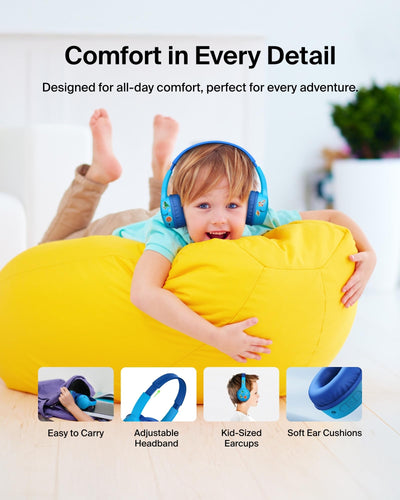 Belkin SoundForm Mini in use on child showing safe sound and comfort