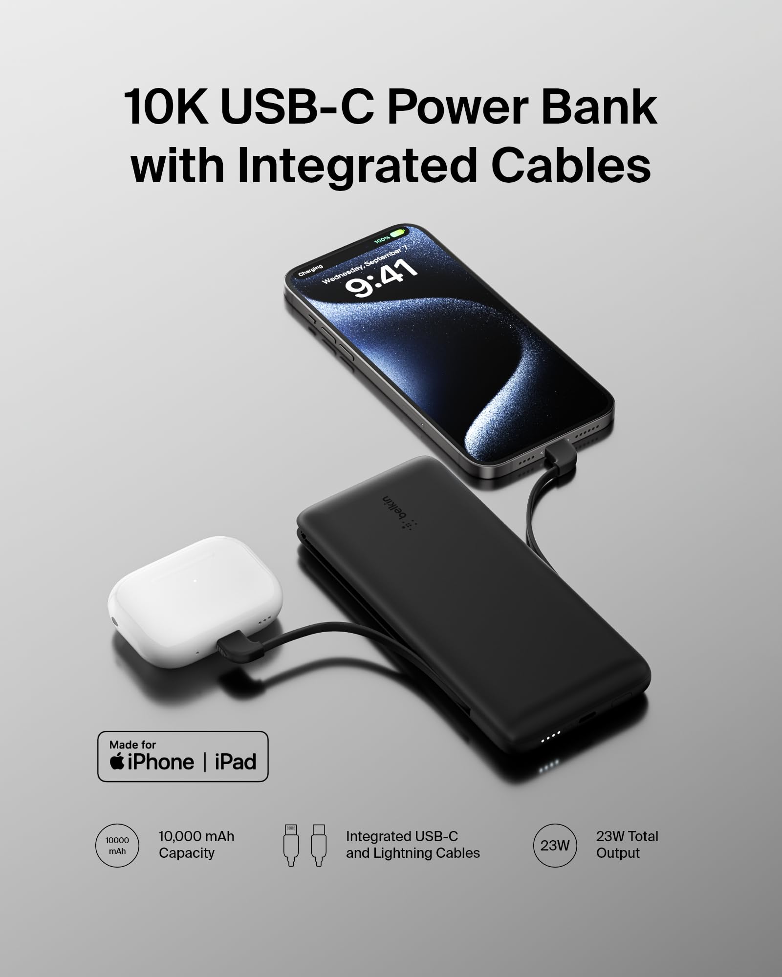 Belkin primer plano del acabado y textura que aporta agarre y durabilidad