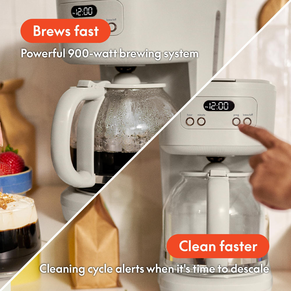 BELLA glass carafe with mixing tube ensuring even flavor and consistent pours