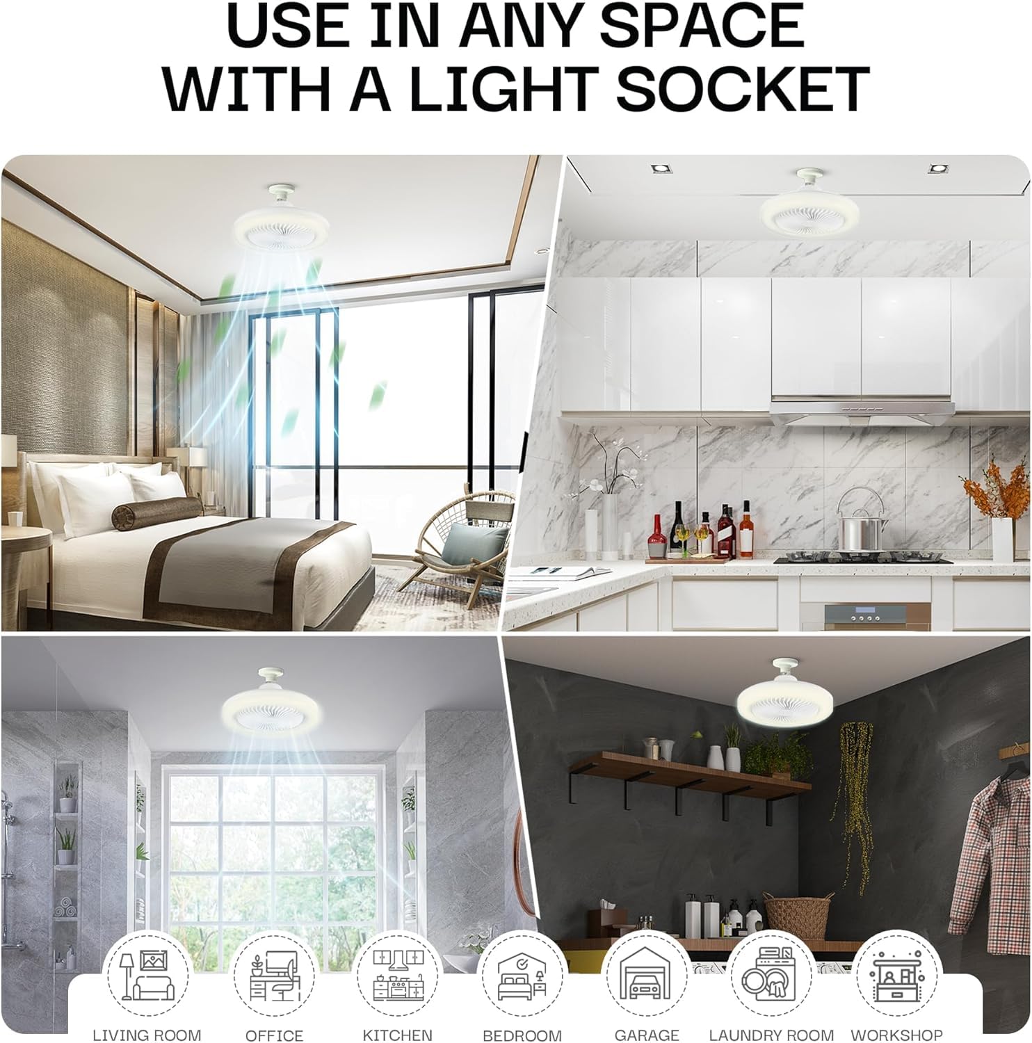 Bell+Howell SocketAir iluminación LED 6500K que aporta luz tipo día para tareas