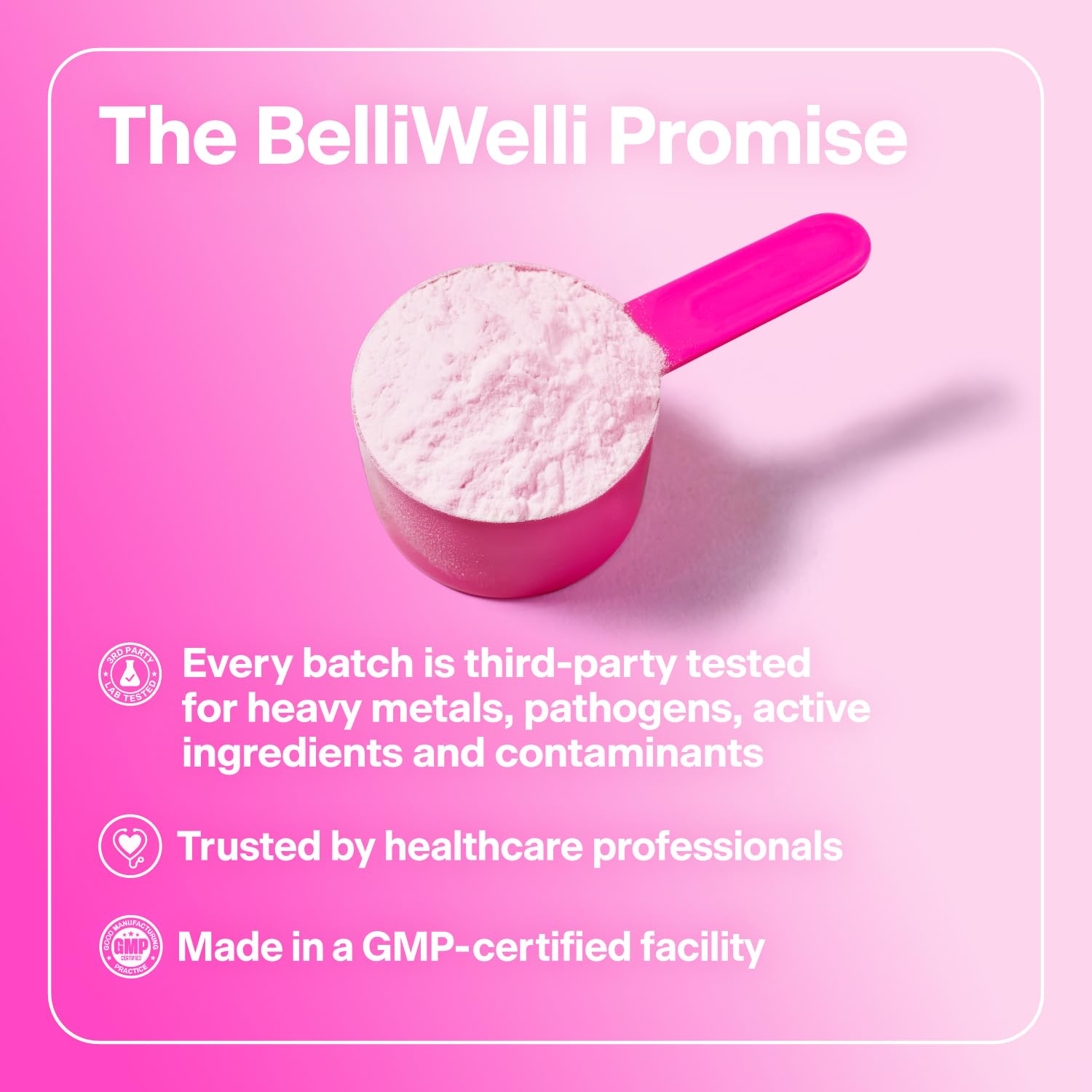 Belli Welli etiqueta con lista de ingredientes resaltando calidad verificada