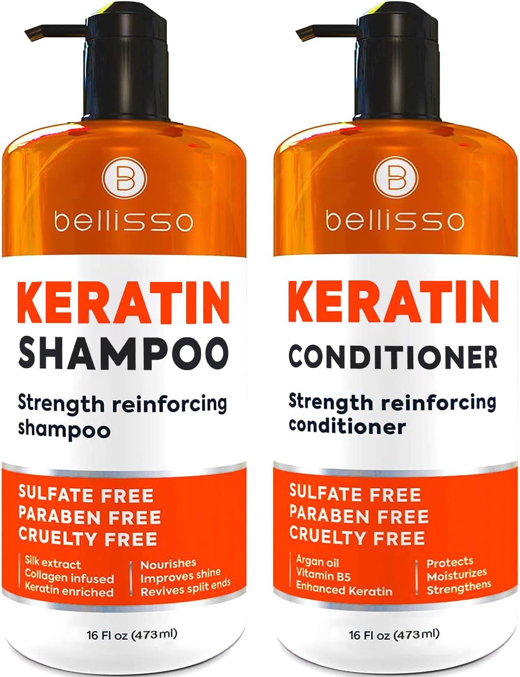 BELLISSO front packaging set showing bottles for strengthening and shine