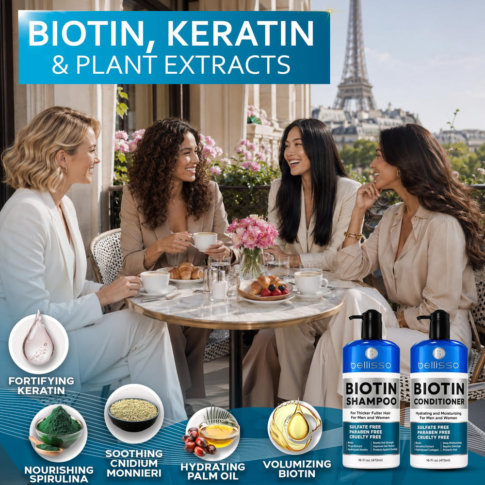 BELLISSO producto en uso en cabello fino mostrando más cuerpo