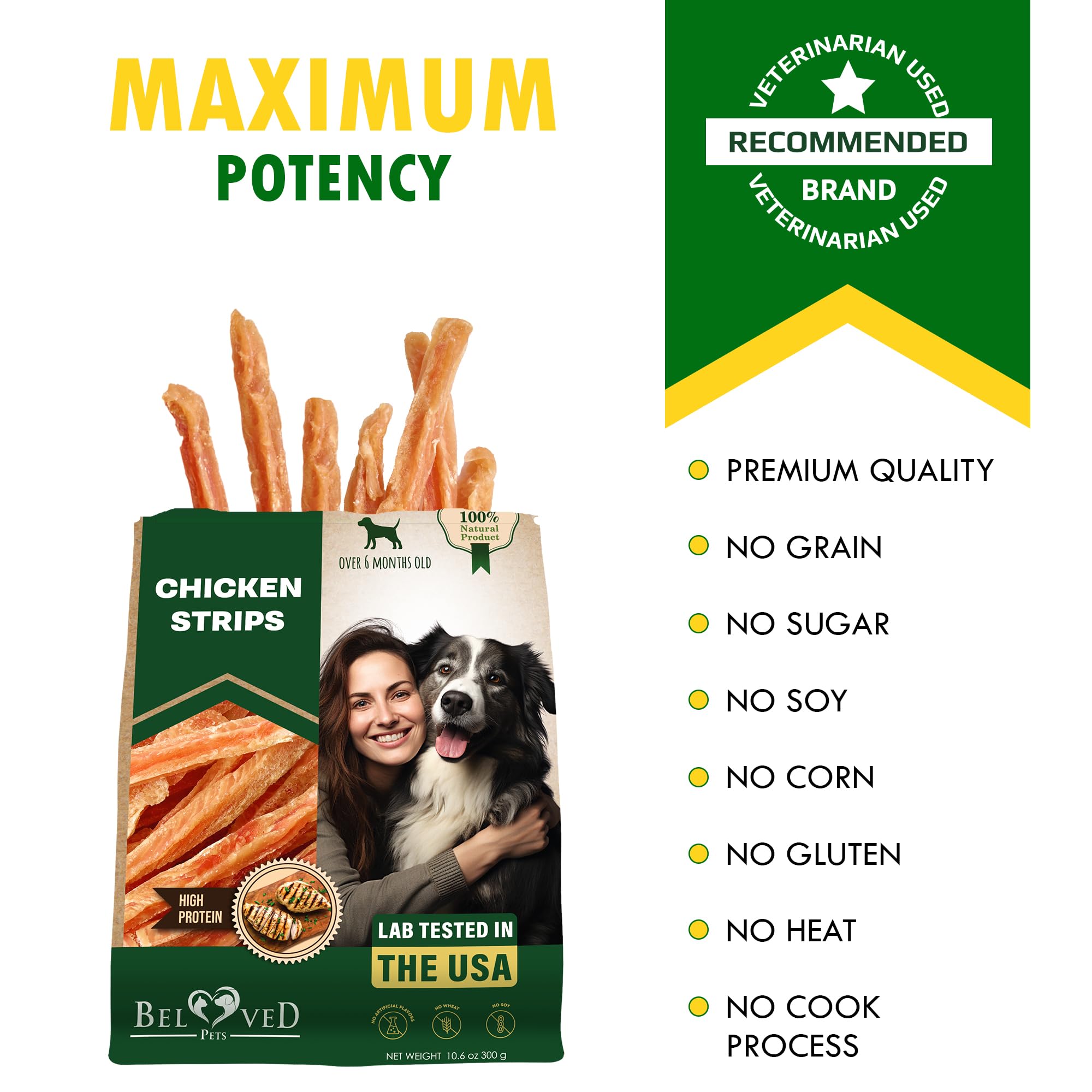 Beloved Pets comparación de tamaño con hueso, alternativa segura