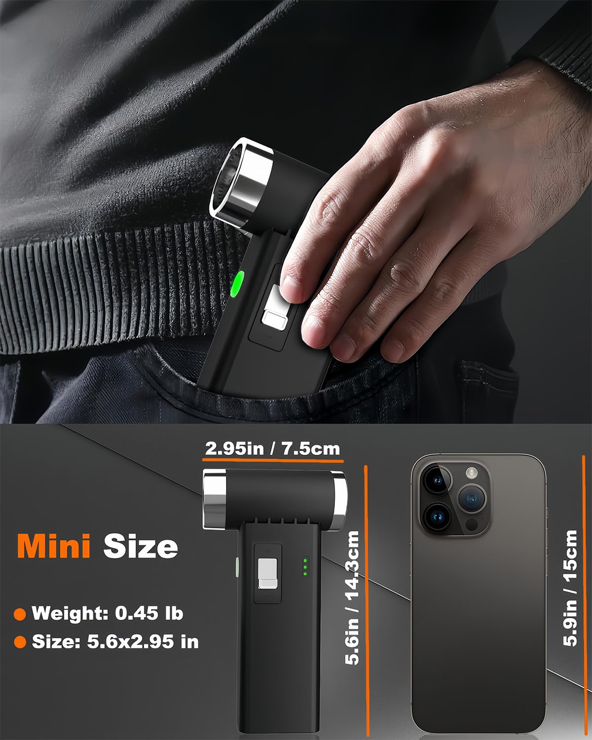 BELTLY FT03 conectado por USB-C para recarga rápida y fácil movilidad