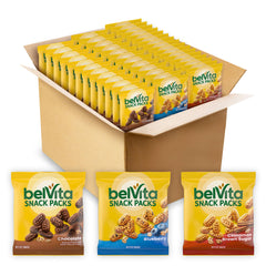 belVita empaque frontal mostrando caja de 40 unidades y variedad