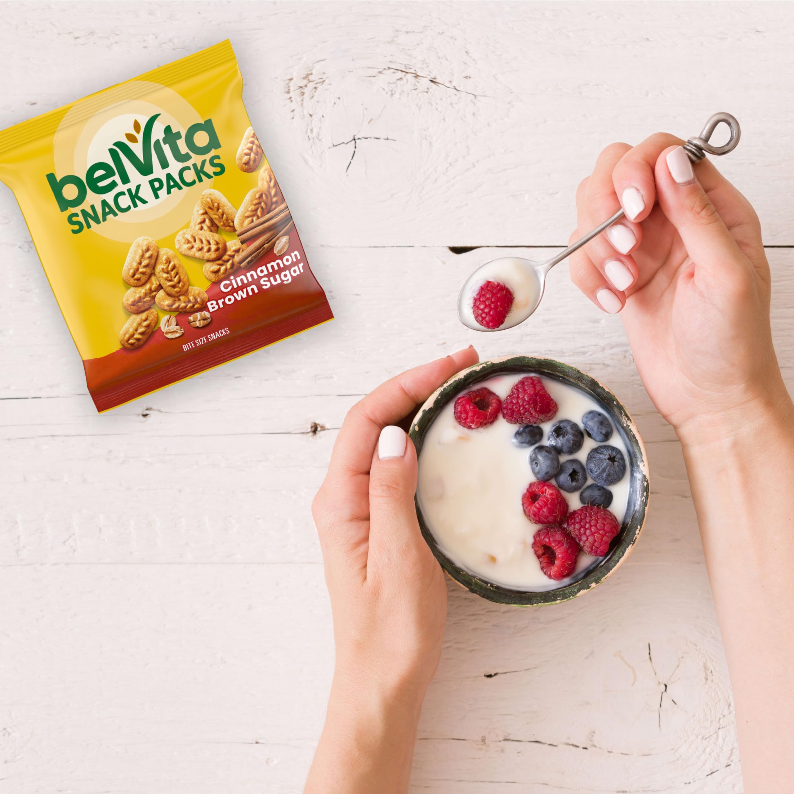 belVita etiqueta nutricional mostrando granos enteros y datos