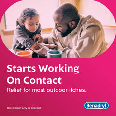 Benadryl primer plano del ingrediente activo para eficacia tópica