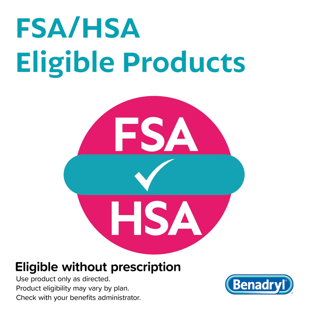 Benadryl etiqueta con instrucciones para uso seguro y claro