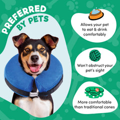BENCMATE side view of collar on dog, inflatable support allows normal movement and eating