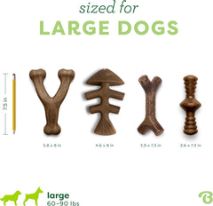 Benebone comparación de tamaño con pata para elegir talla adecuada
