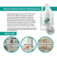 Benefect Decon 30 textura del líquido listo para usar, demostrando cobertura homogénea