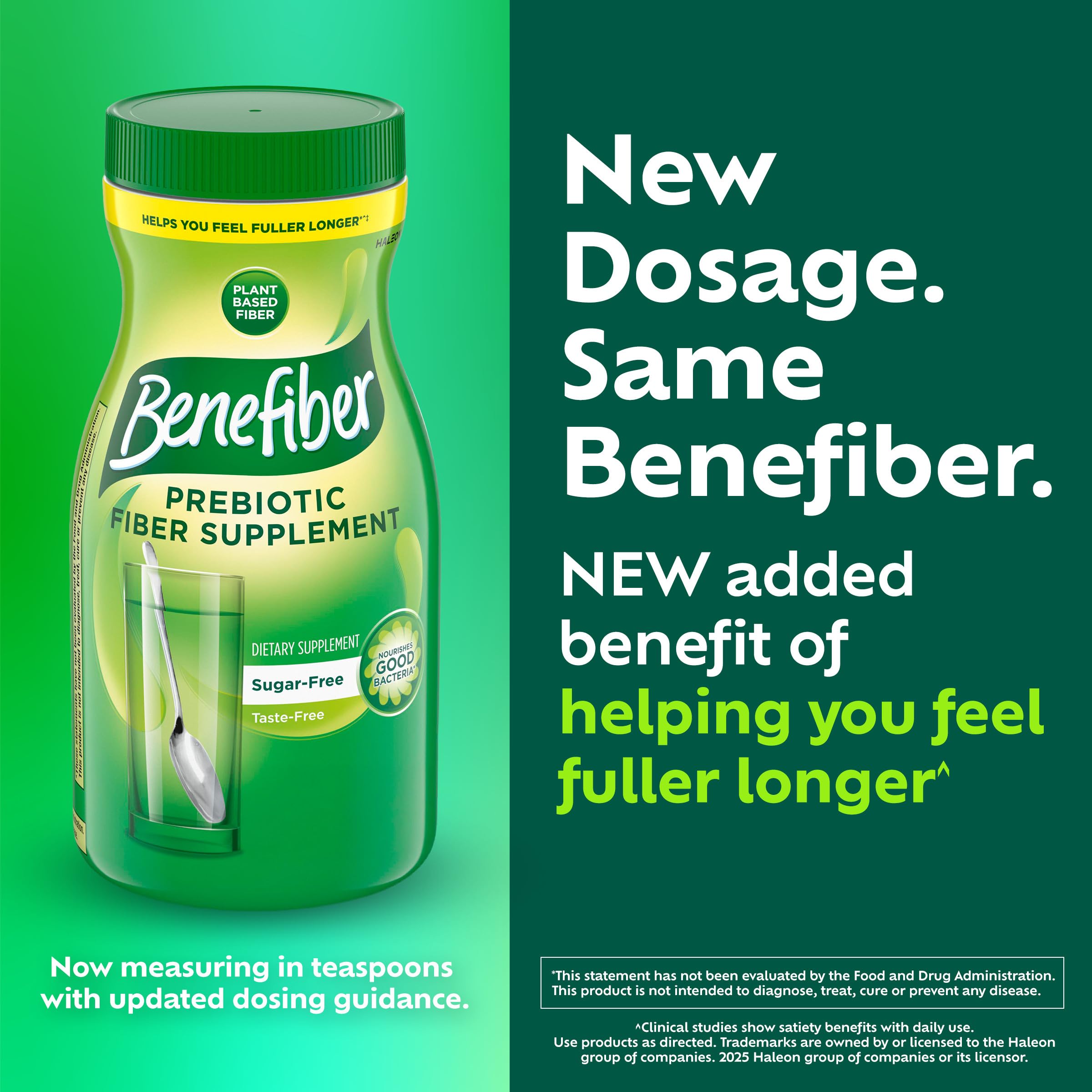 Benefiber comparación de tamaño con manos, Benefiber tamaño del frasco para estimar uso