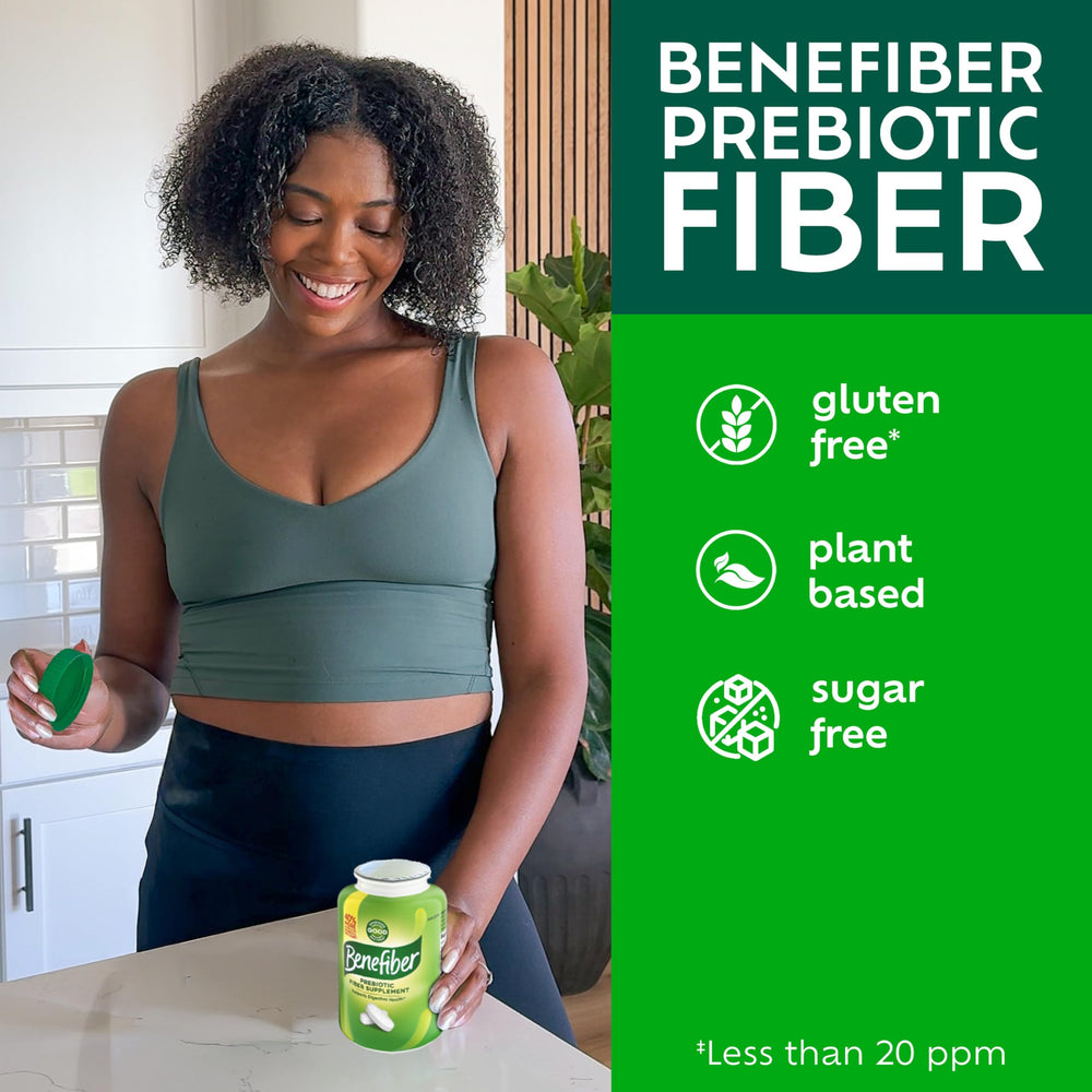 Benefiber toma diaria sobre mesa mostrando integración en rutina