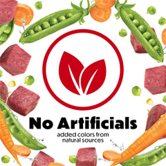 Peas carrots spinach vegetables in Beneful for added nutrients