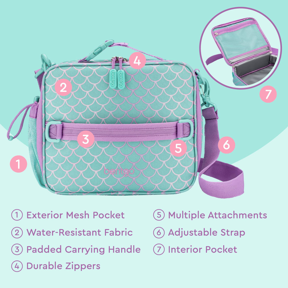 Bentgo bolsa abierta con lunchbox y snacks para organización práctica