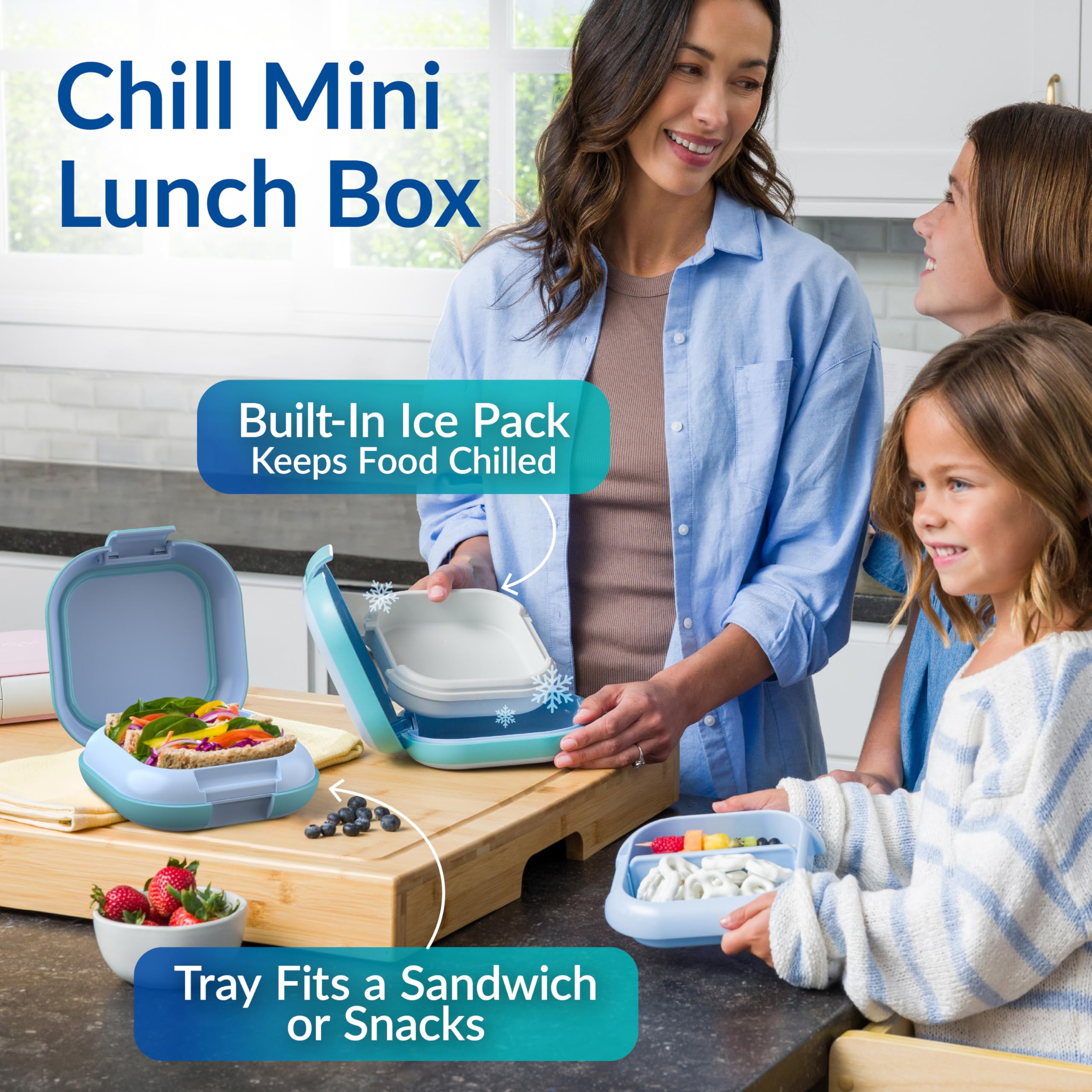 Bentgo Chill Mini detalle del acumulador de hielo extraíble que mantiene refrigerio frío