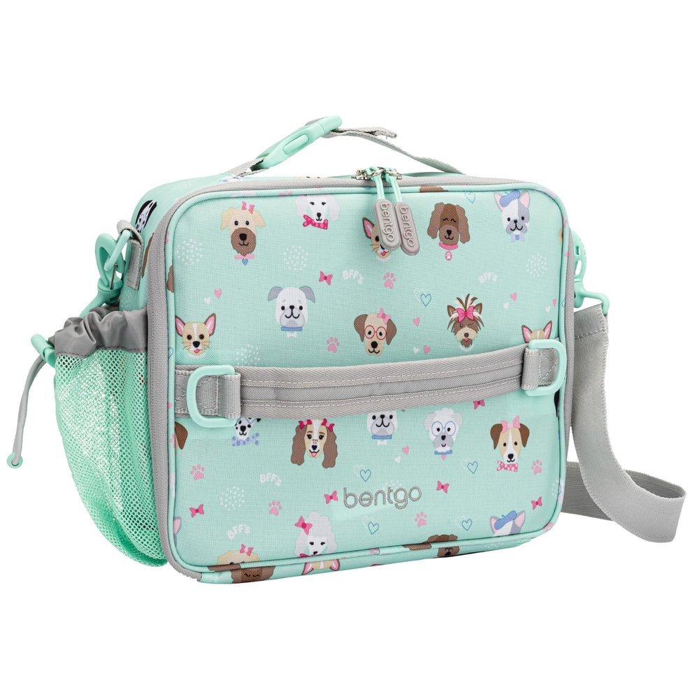 Bentgo front view showing print pattern and compact carry benefit