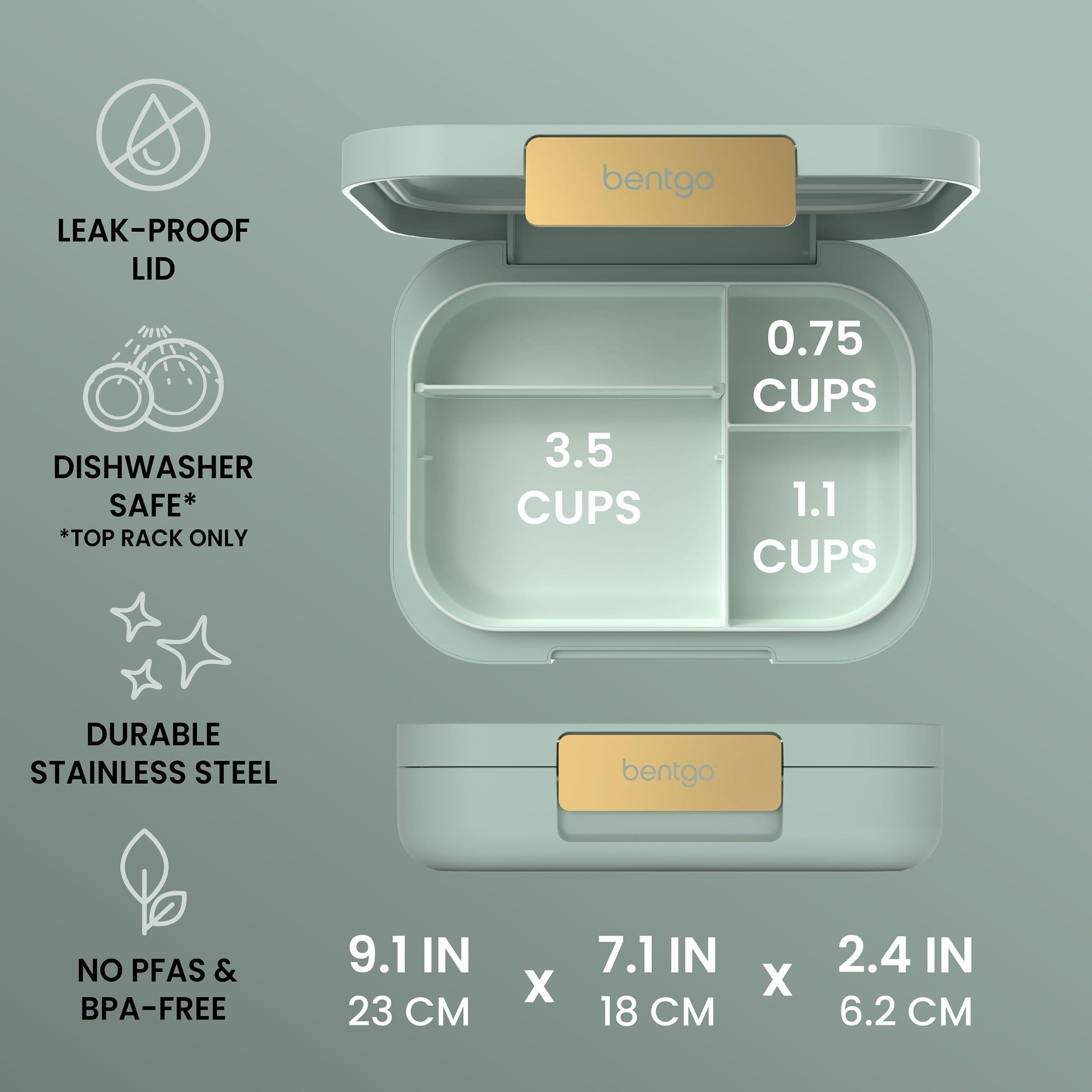 Bentgo removable divider detail demonstrating easy customization and cleaning benefit