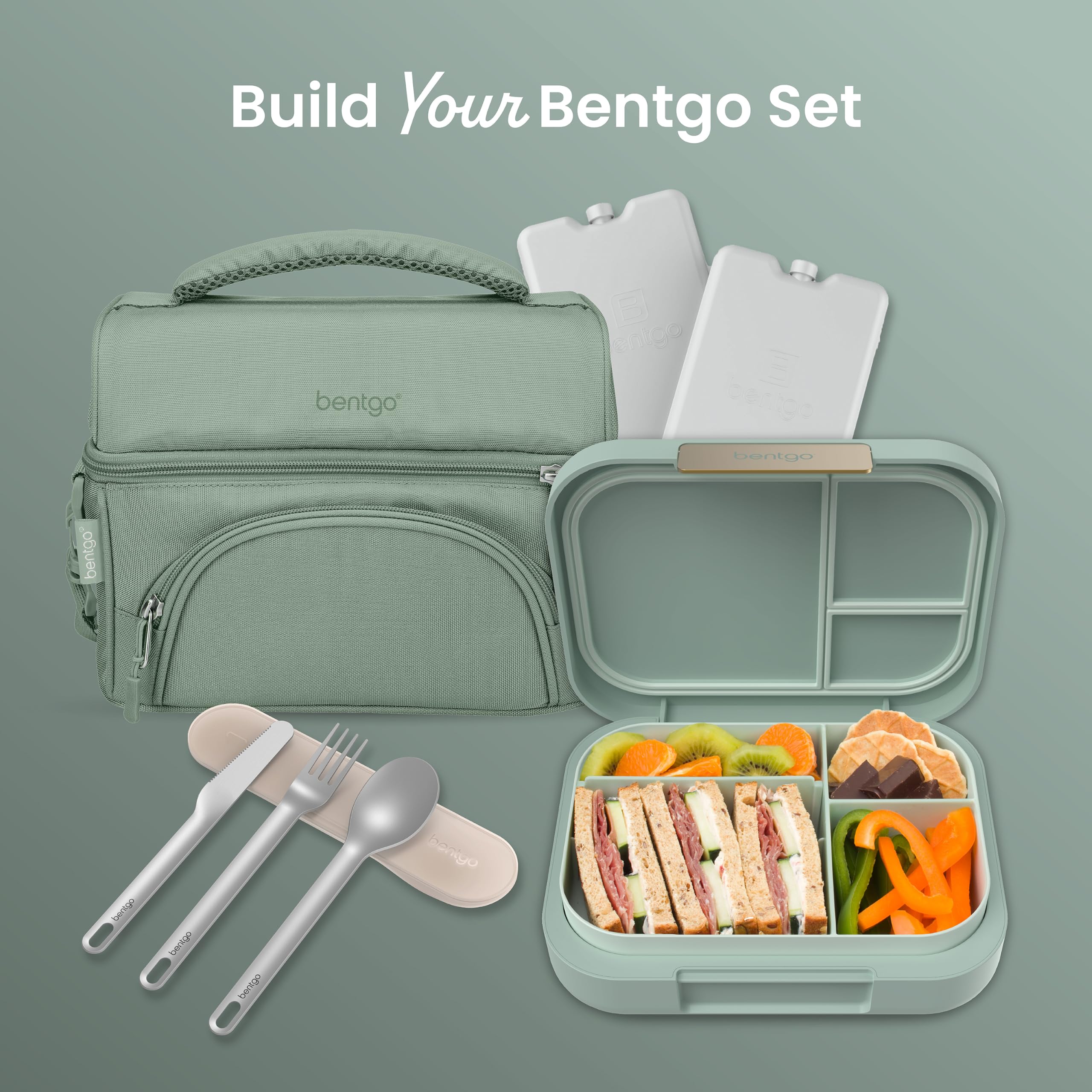 Bentgo size comparison with utensil showing scale and portable convenience