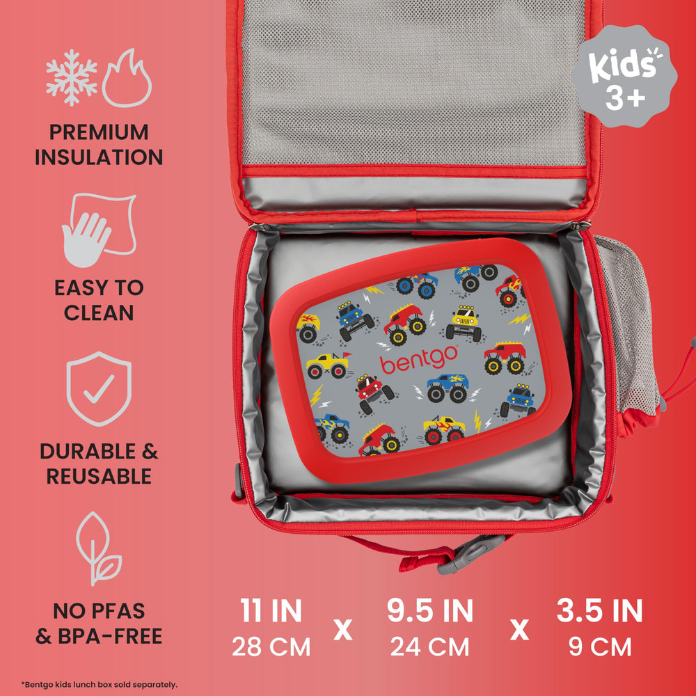 Bentgo side pocket and zipper detail showing durability and easy access