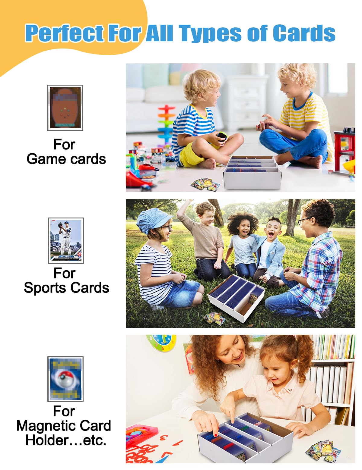 Bentoward caja en uso sobre mesa durante selección de cartas en colección