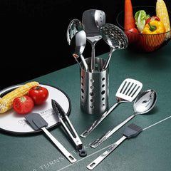 Berglander soporte con utensilios ordenados ahorrando espacio en encimera