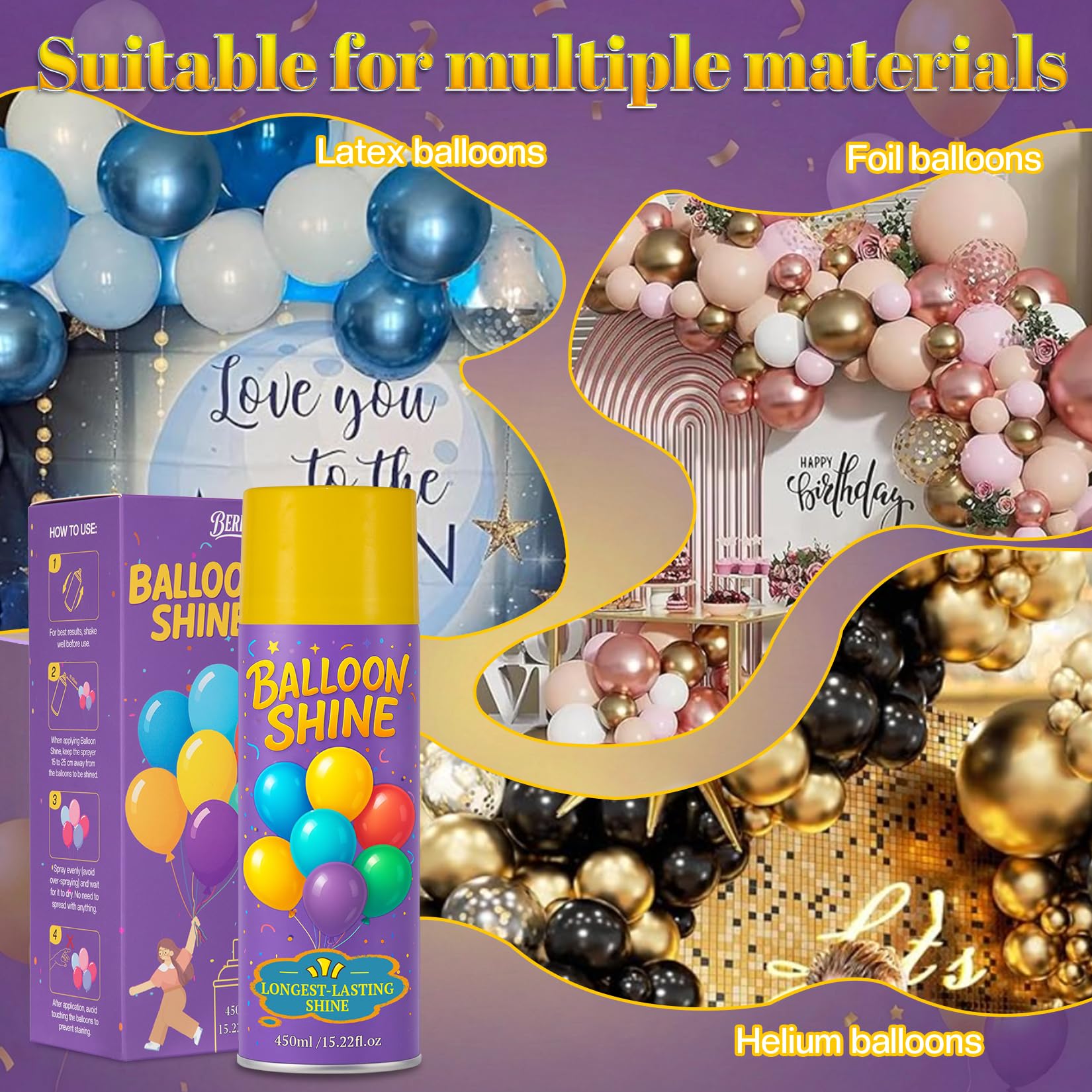 BERIOVE globos brillantes en una fiesta resaltando colores vivos