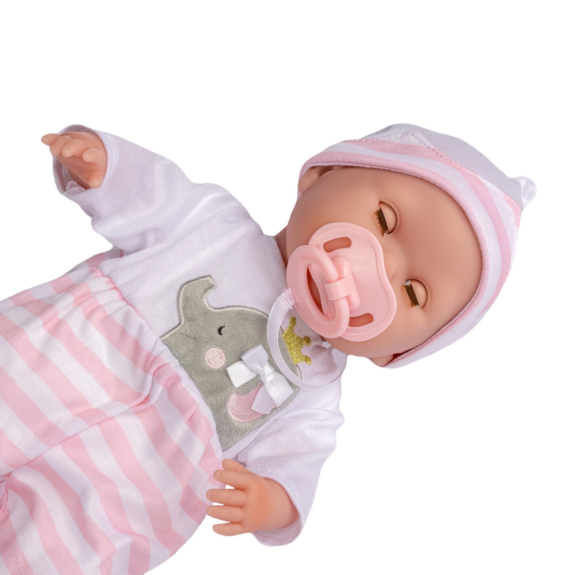 Berjusa doll held by child demonstrating ideal toddler-sized cuddling
