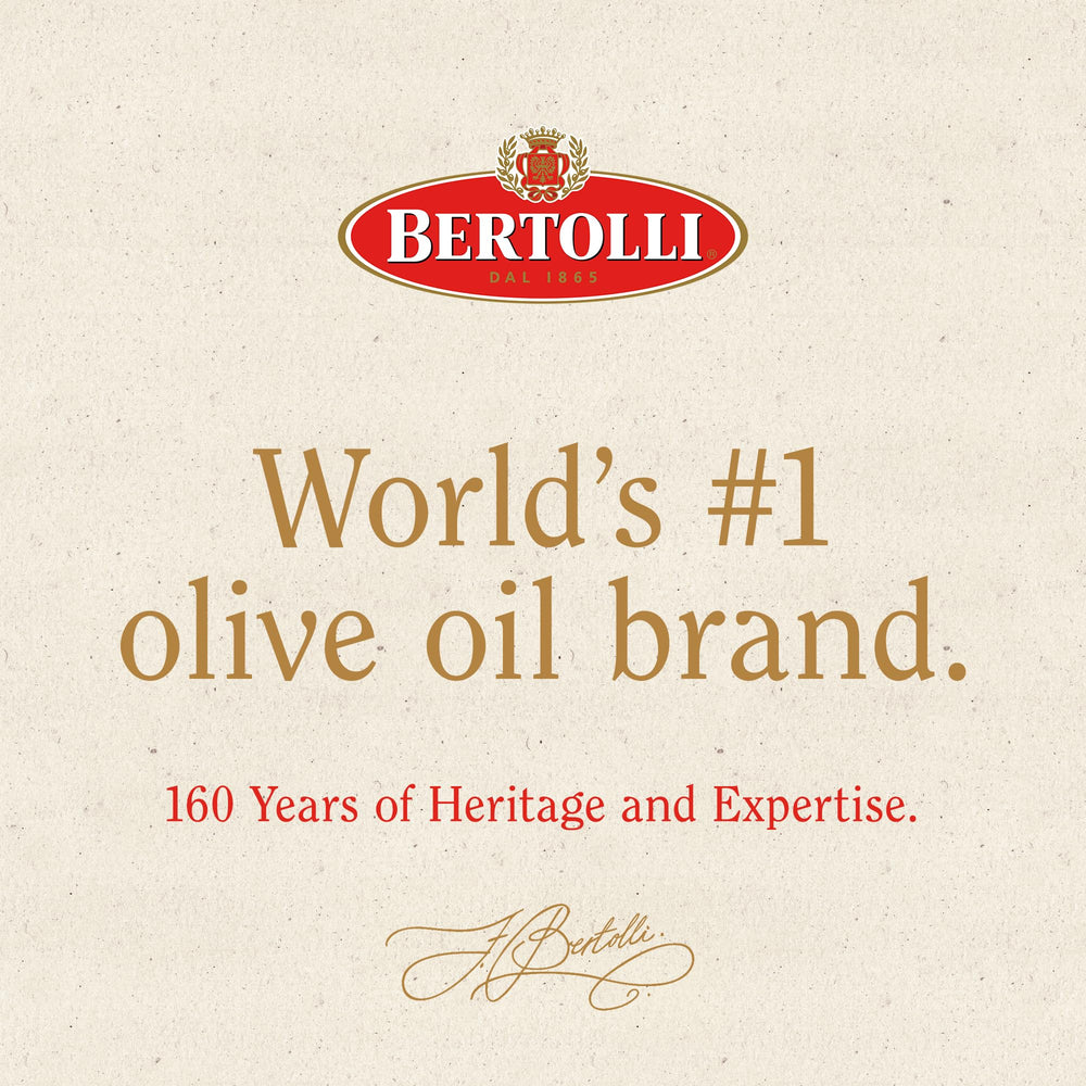 Bertolli gota de aceite destacando textura ligera y fluidez