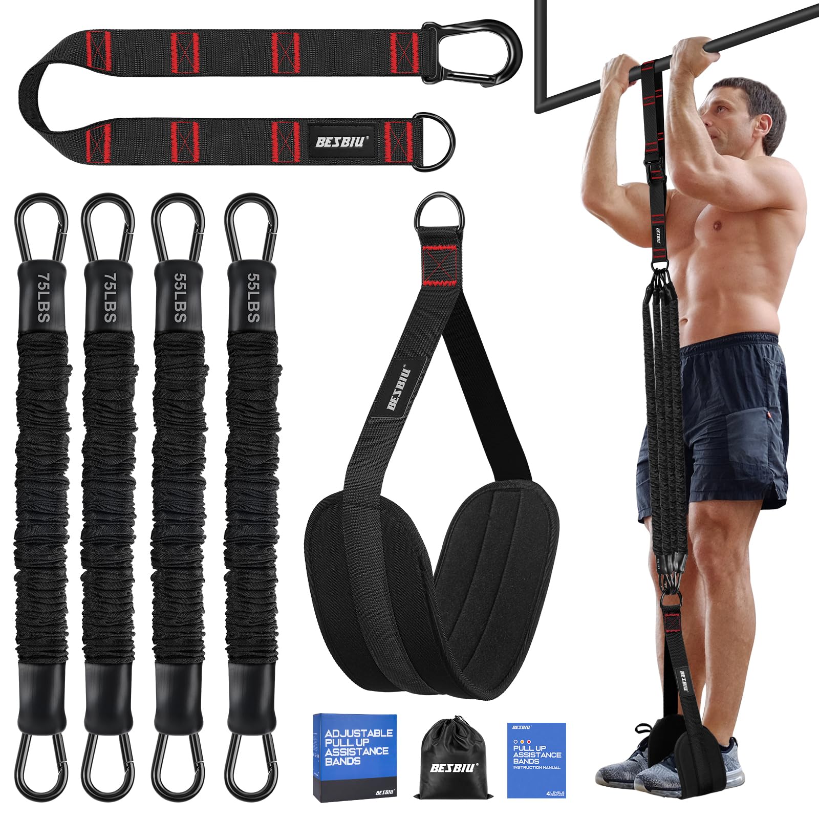 BesBiu paquete frontal con todas las bandas y accesorios, muestra valor por dinero