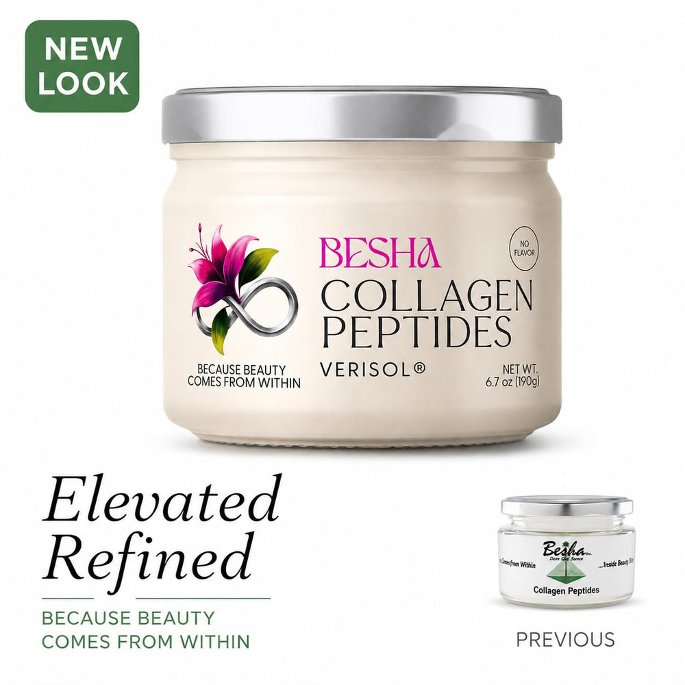 BESHA INC textura del polvo en primer plano que sugiere fácil disolución y digestión