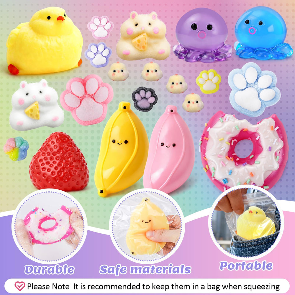 BESNEL colorful mini cat paw squishies detail showing tactile patterns for fidgeting