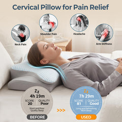 Bespillow contour profile closeup highlighting neck support and comfort