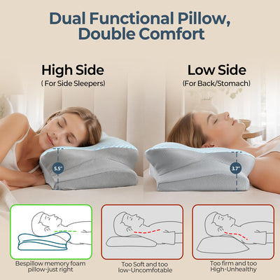 Bespillow in bed lifestyle scene showing improved sleep posture at night