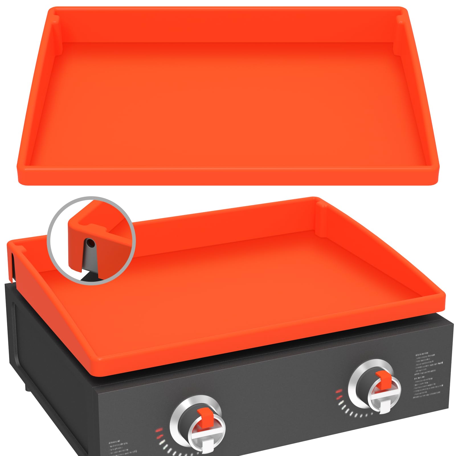 BESSIO tapete frontal sobre plancha Blackstone 22 protegiendo superficie