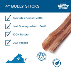 Best Bully Sticks primer plano textura firme que favorece limpieza dental