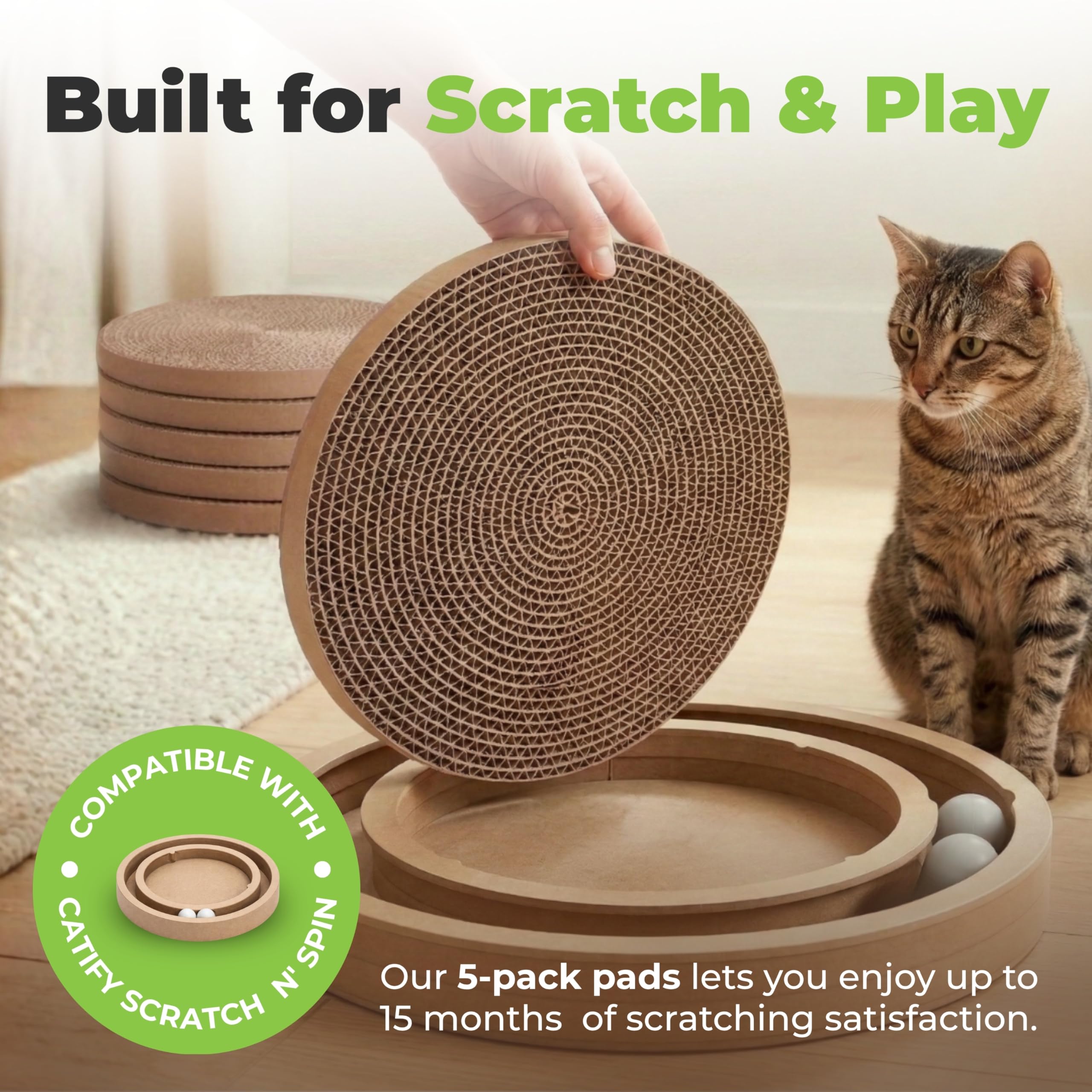 Best Pet Supplies detalle de textura corrugada que atrae y satisface al gato