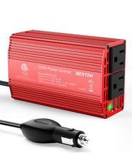 BESTEK vista frontal con tomas AC y puertos USB, versatilidad inmediata